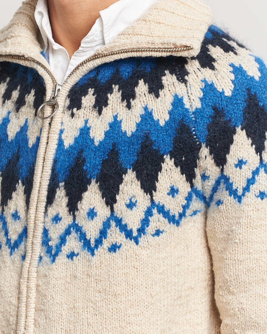 Homme | Pulls Et Tricots | Gant | Jacquard Zip Cardigan Cream