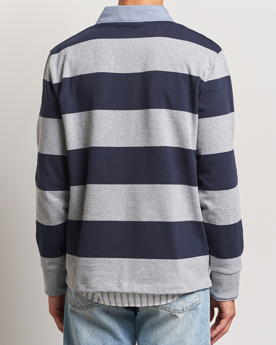 Homme | Pulls Et Tricots | Gant | Chambray Striped Heavy Rugger Grey Melange