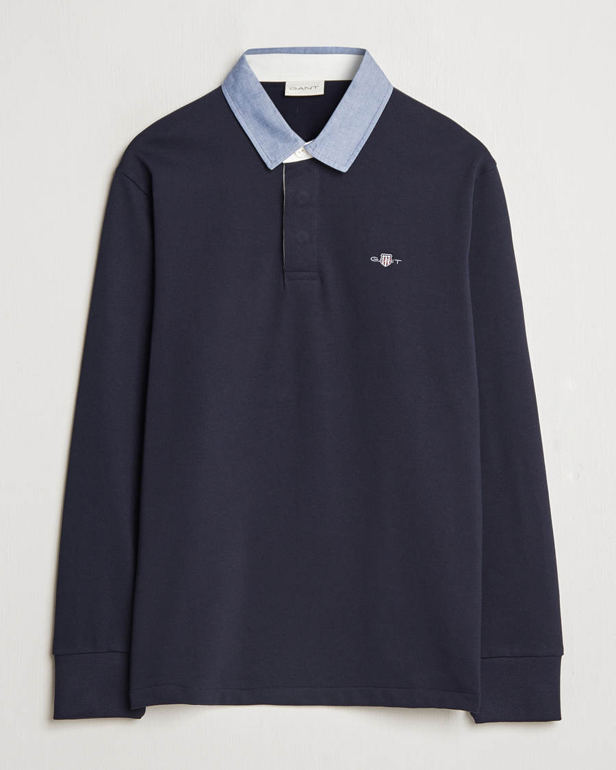 Homme | Pulls Et Tricots | GANT | Original Solid Heavy Rugger Evening Blue