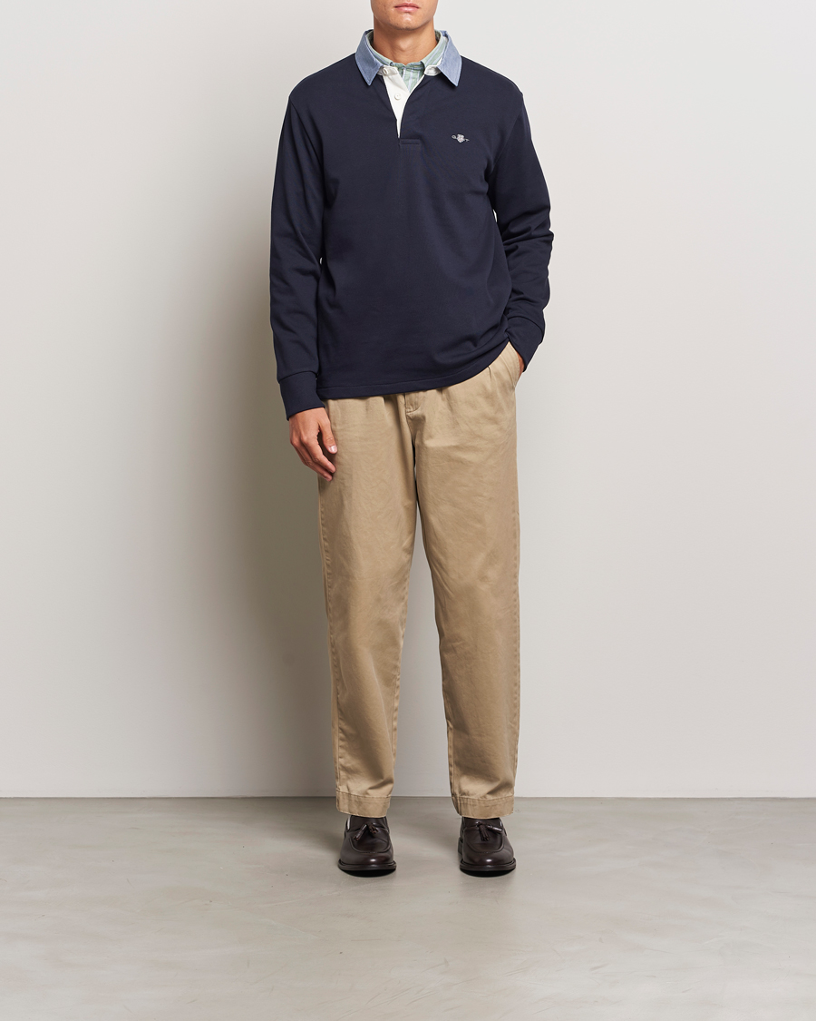 Homme | Pulls Et Tricots | GANT | Original Solid Heavy Rugger Evening Blue