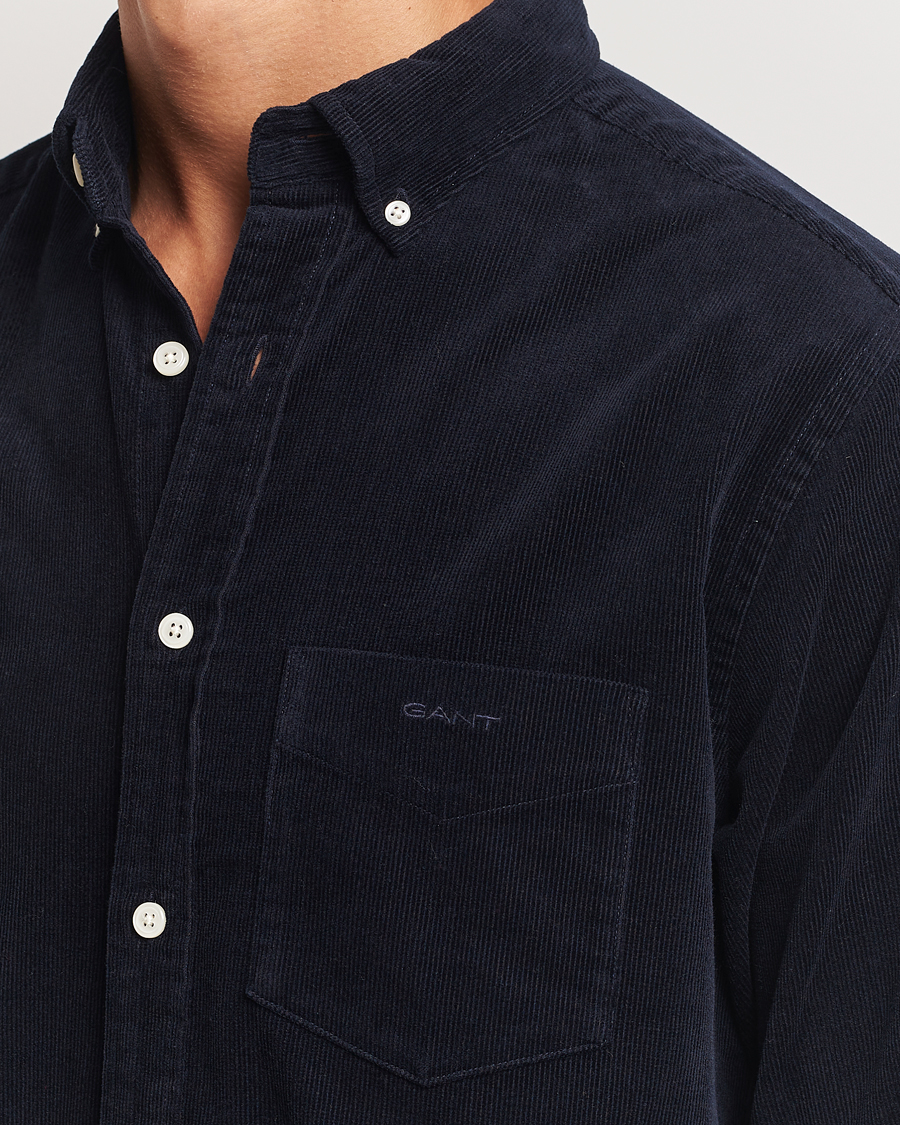 Heren | Overhemden | Gant | Regular Fit Corduroy Shirt Evening Blue