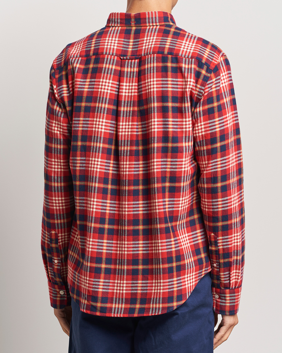 Heren | Overhemden | Gant | Regular Flannel Plaid Shirt Ruby Red