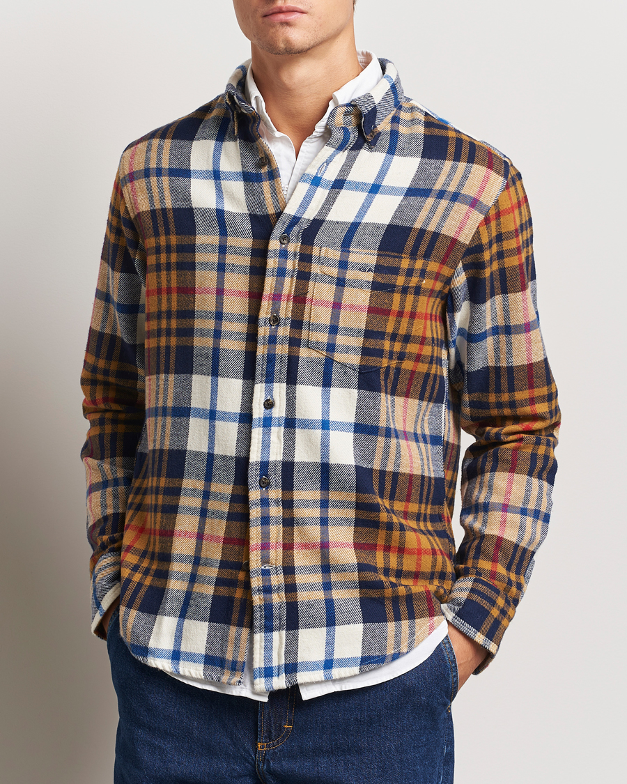 Homme | Chemises | Gant | Twill Checked Shirt Beige