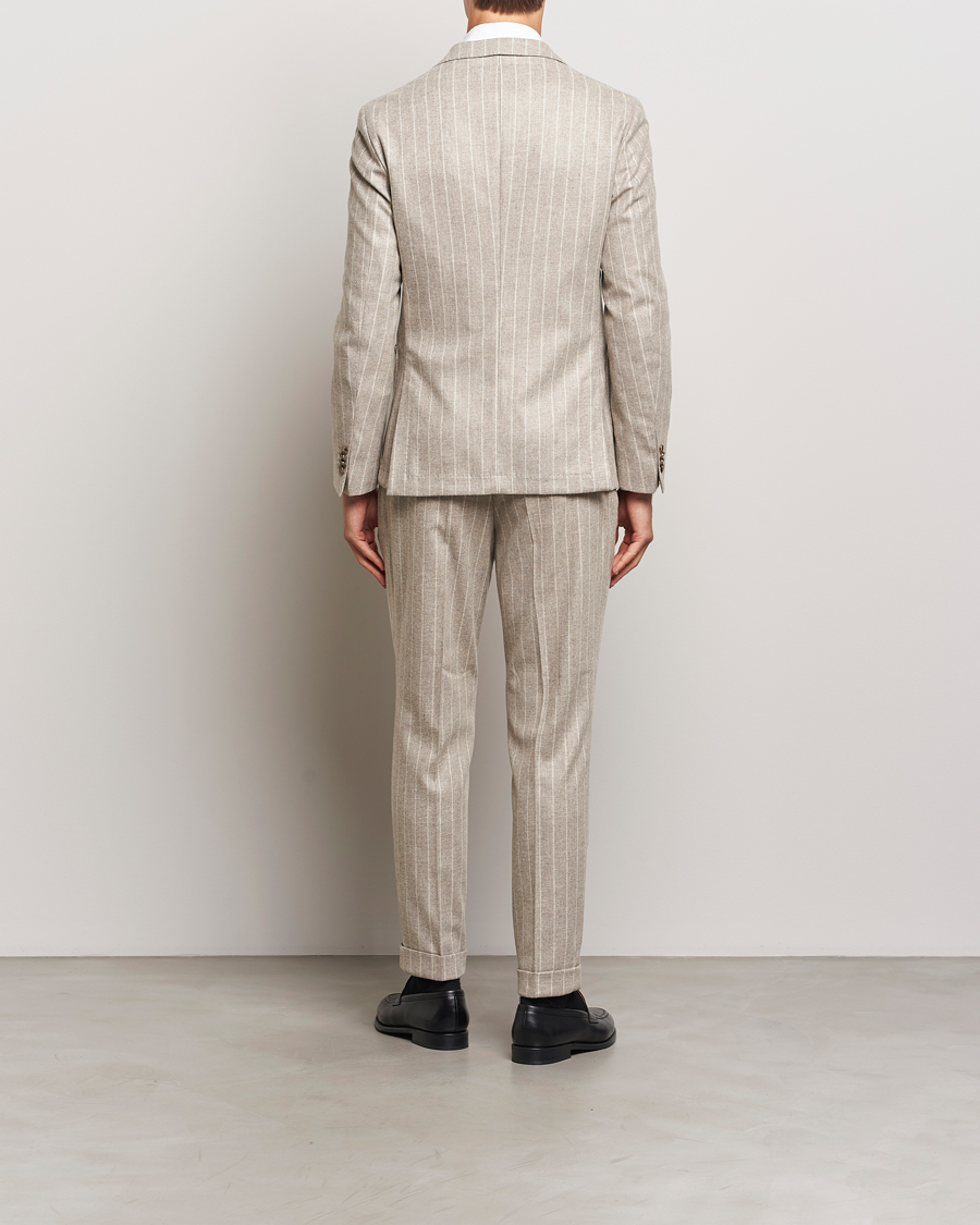 Heren | BOSS BLACK Hanry Wool Pinstriped Suit Light Beige | BOSS BLACK | Hanry Wool Pinstriped Suit Light Beige