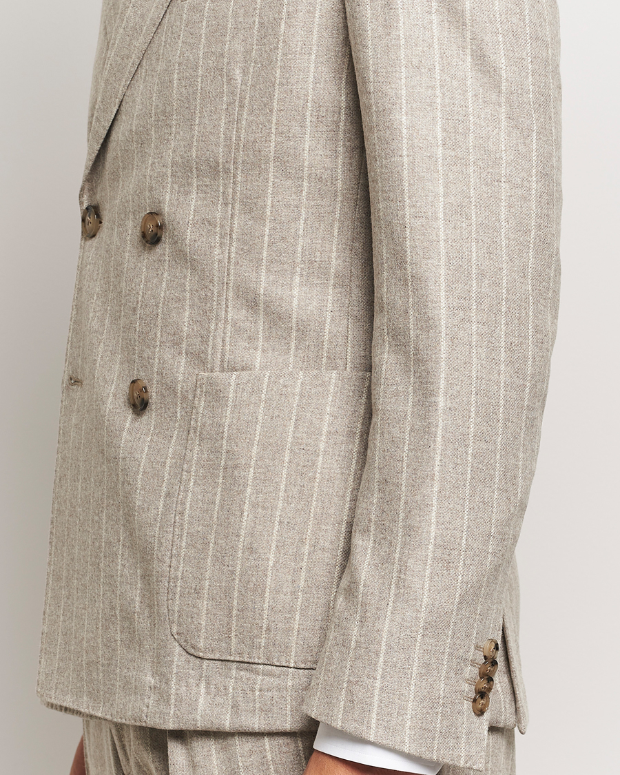 Heren | BOSS BLACK Hanry Wool Pinstriped Suit Light Beige | BOSS BLACK | Hanry Wool Pinstriped Suit Light Beige