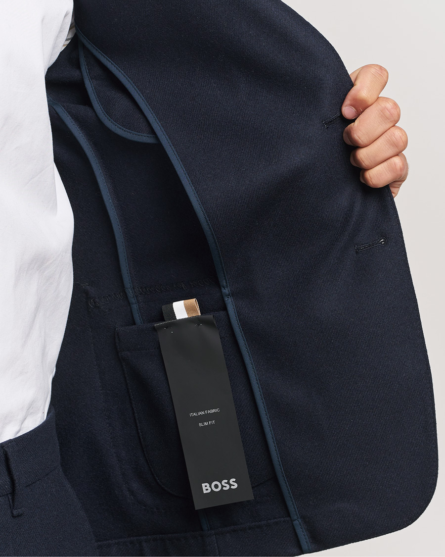 Heren | Blazers | BOSS BLACK | Hanry Wool Patch Pocket Blazer Dark Blue