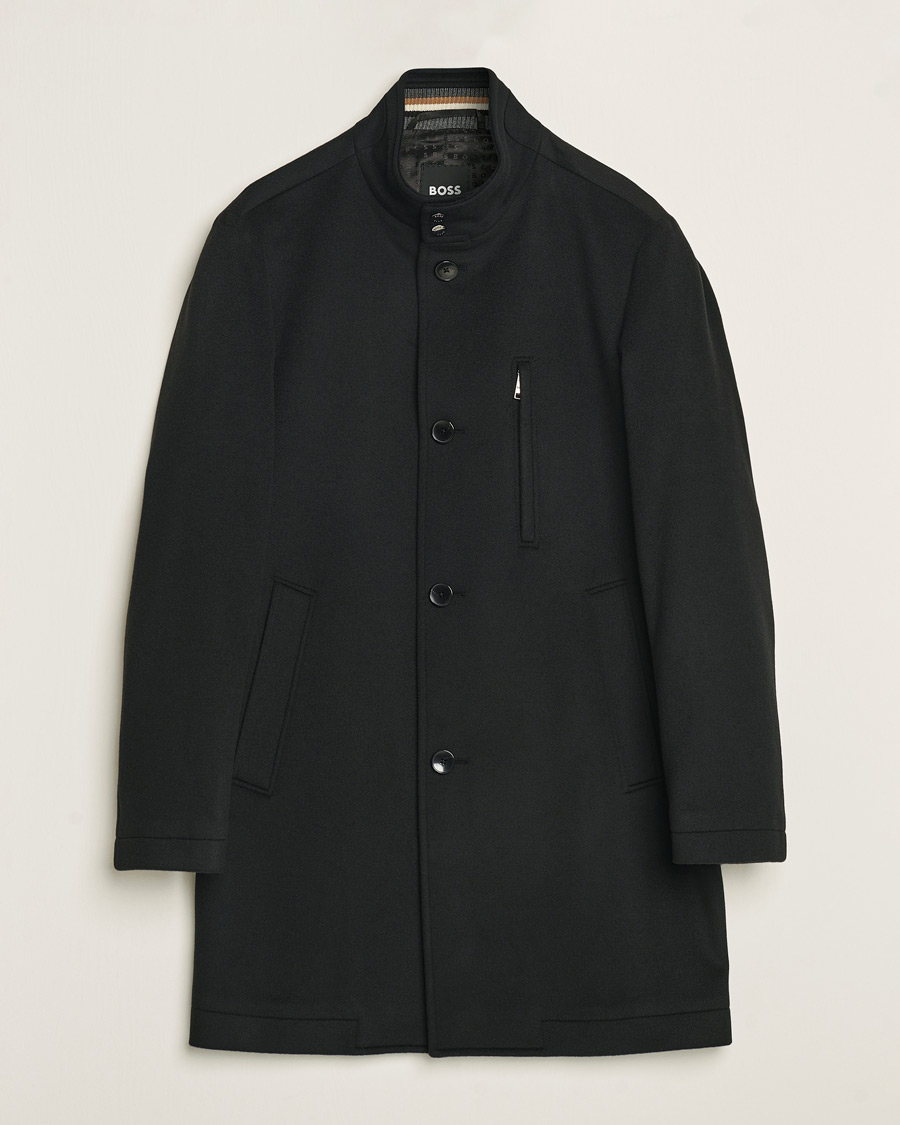Homme | Manteaux Et Vestes | BOSS BLACK | Hyde Stand Up Collar Coat Black