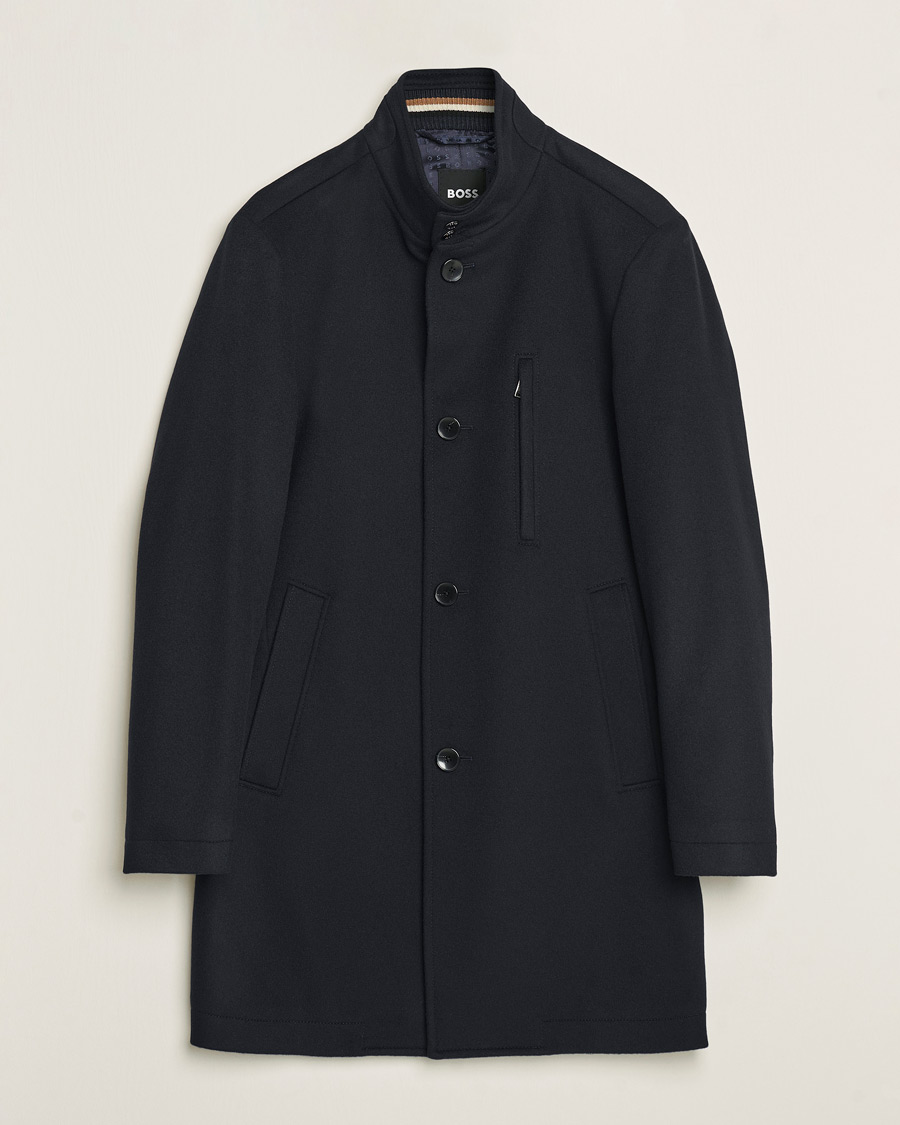 Heren | Jassen | BOSS BLACK | Hyde Stand Up Collar Coat Dark Blue
