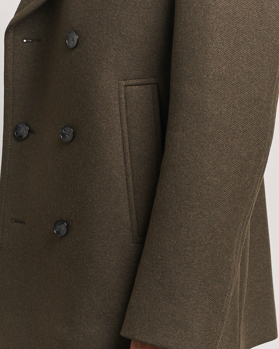Homme | Manteaux Et Vestes | BOSS BLACK | Clay Wool Peacoat Open Green