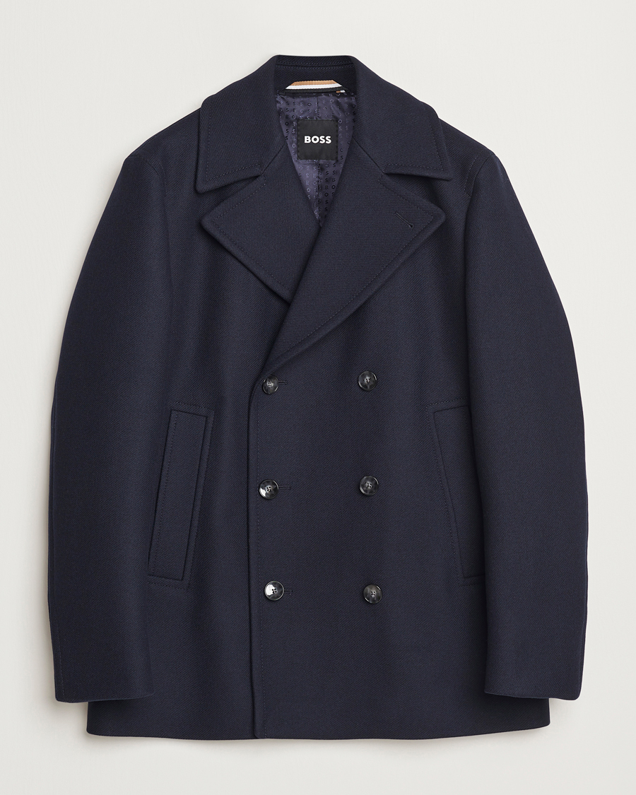 Homme | Manteaux Et Vestes | BOSS BLACK | Clay Wool Peacoat Dark Blue