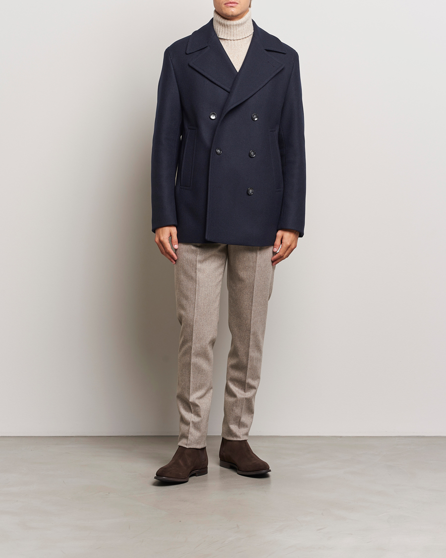 Homme | Manteaux Et Vestes | BOSS BLACK | Clay Wool Peacoat Dark Blue