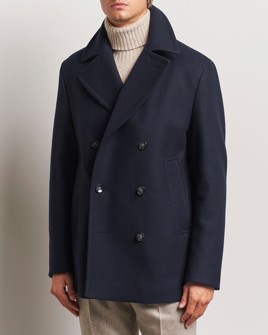Heren | Jassen | BOSS BLACK | Clay Wool Peacoat Dark Blue