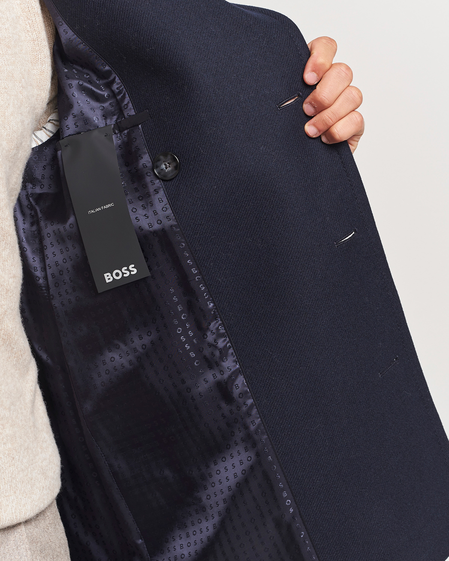 Heren | Jassen | BOSS BLACK | Clay Wool Peacoat Dark Blue