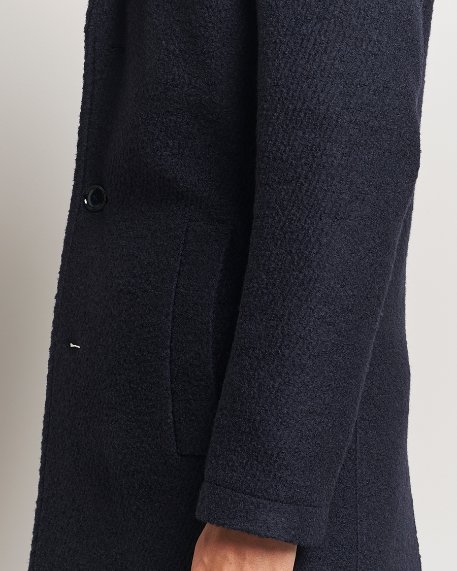 Heren | Jassen | BOSS BLACK | Hyde Structured Wool Coat Dark Blue