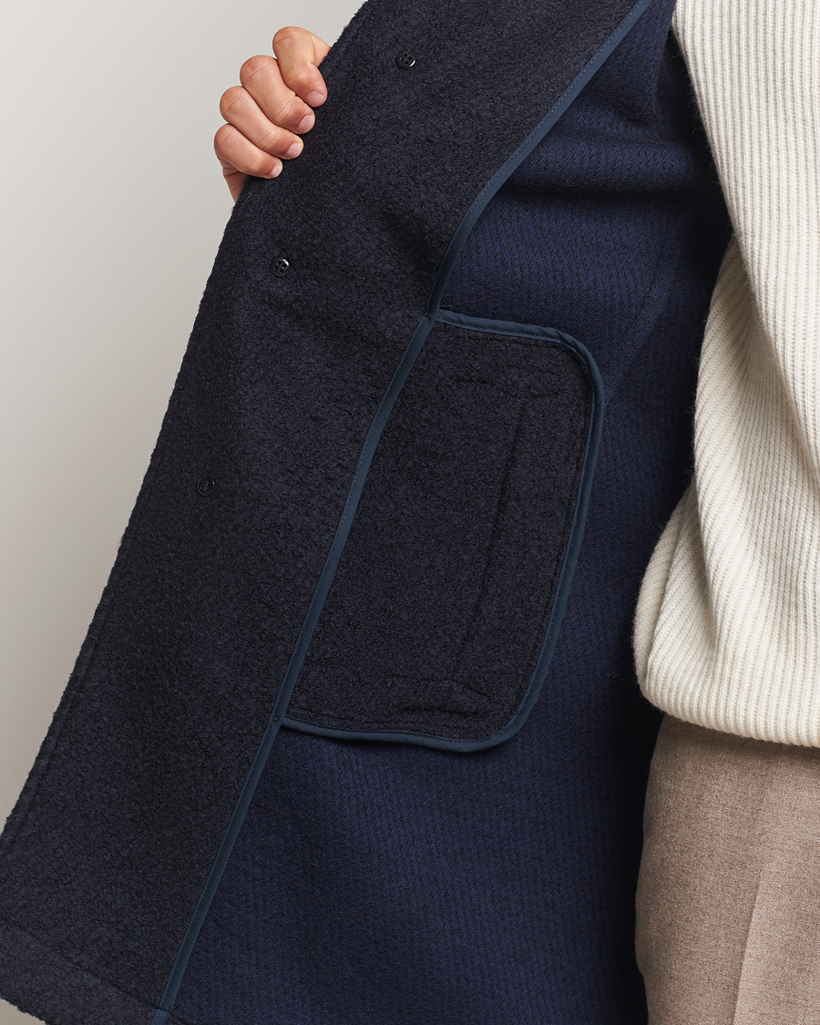 Heren | Jassen | BOSS BLACK | Hyde Structured Wool Coat Dark Blue
