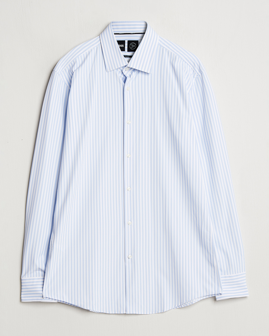 Heren | Overhemden | BOSS BLACK | Hank Striped 4-Way Stretch Shirt Blue/White