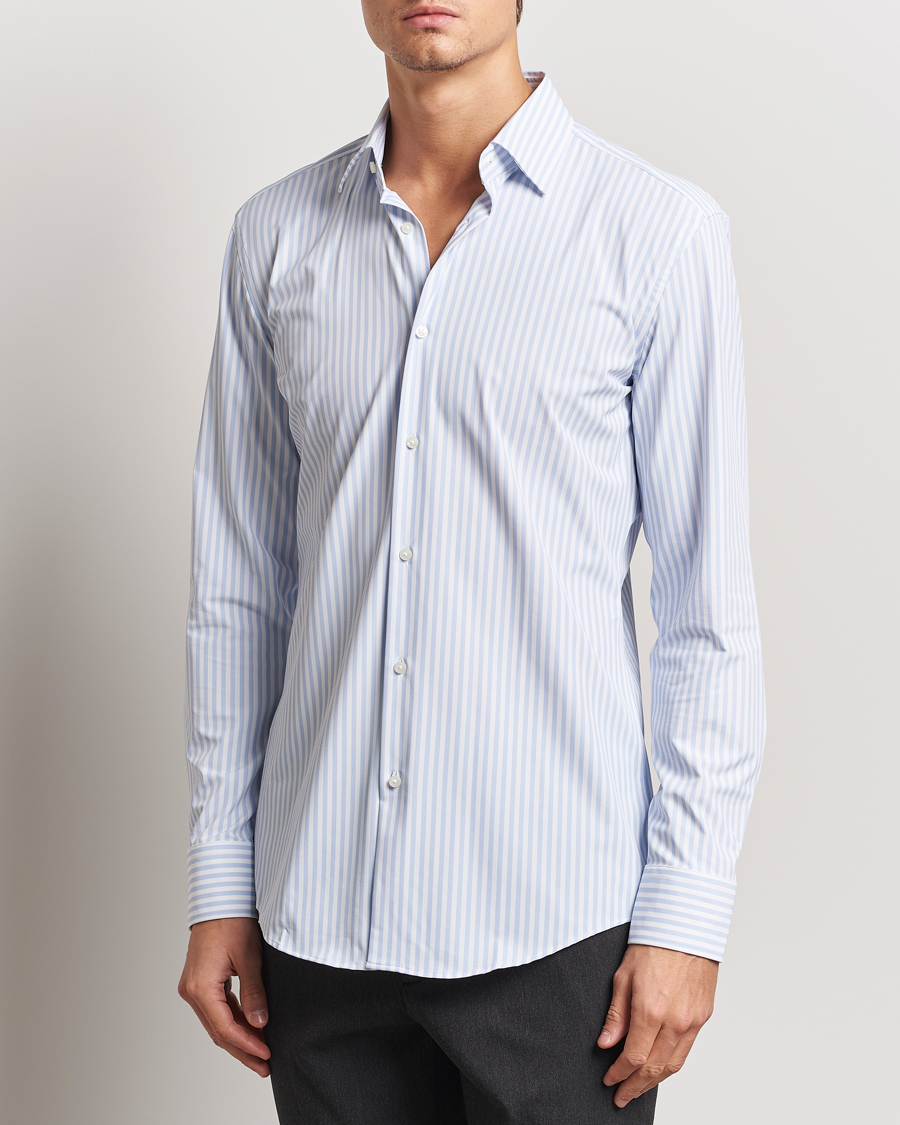 Heren | Overhemden | BOSS BLACK | Hank Striped 4-Way Stretch Shirt Blue/White