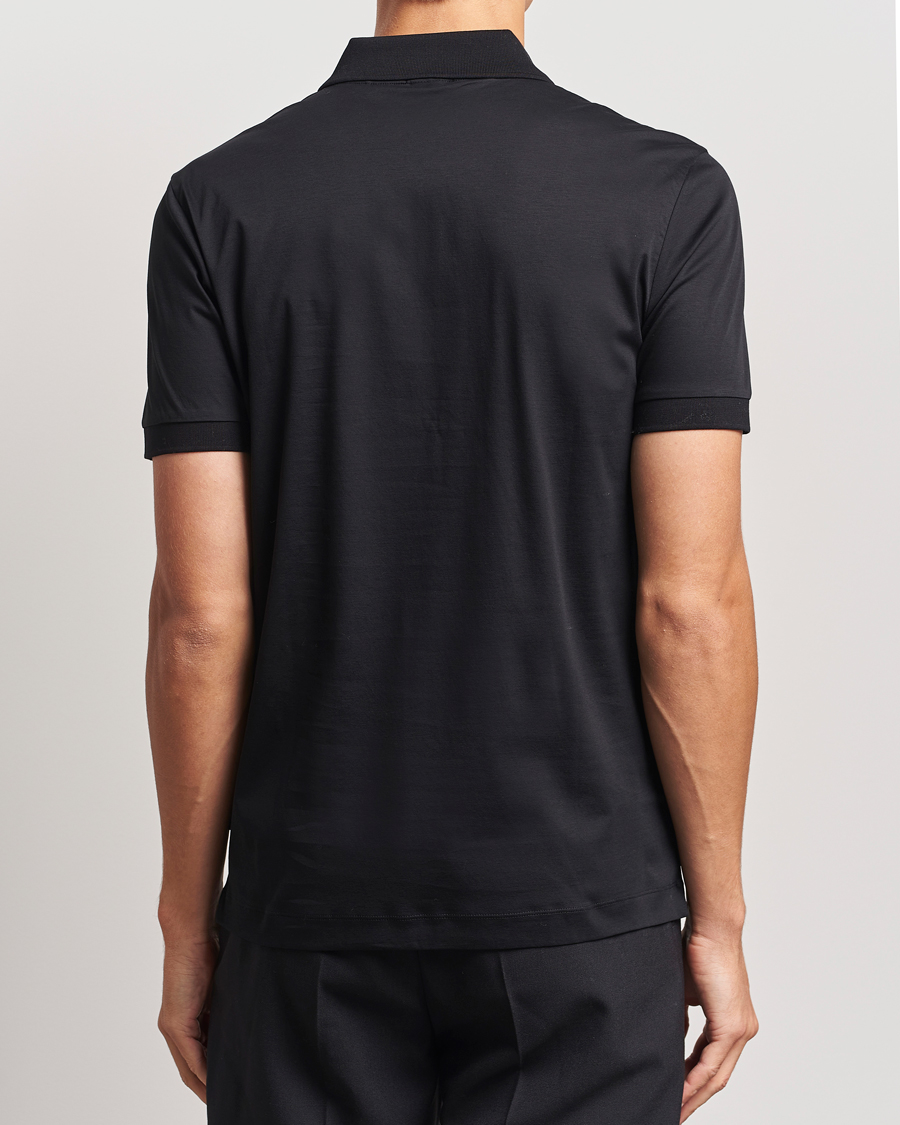 Homme | Polos | BOSS BLACK | Paras Mercerized Half Zip Polo Black