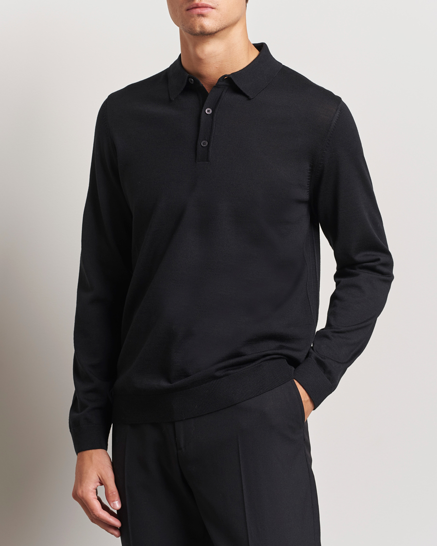 Homme | Pulls Et Tricots | BOSS BLACK | Lancione Merino Knitted Polo Black
