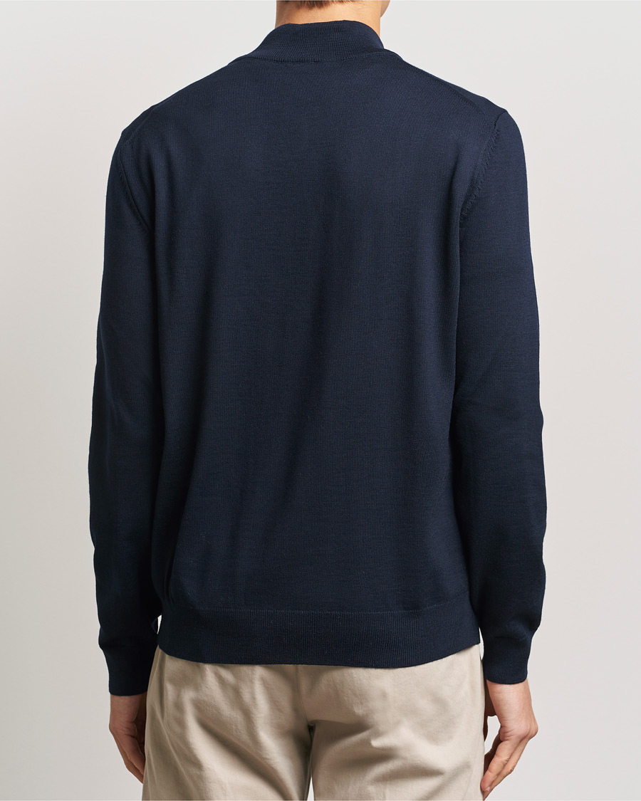 Heren | Truien | BOSS BLACK | Ebenji Merino Knitted Half Zip Dark Blue