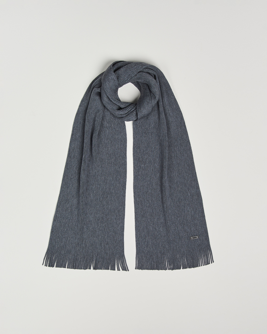 Homme | BOSS BLACK Albas Wool Scarf Medium Grey | BOSS BLACK | Albas Wool Scarf Medium Grey