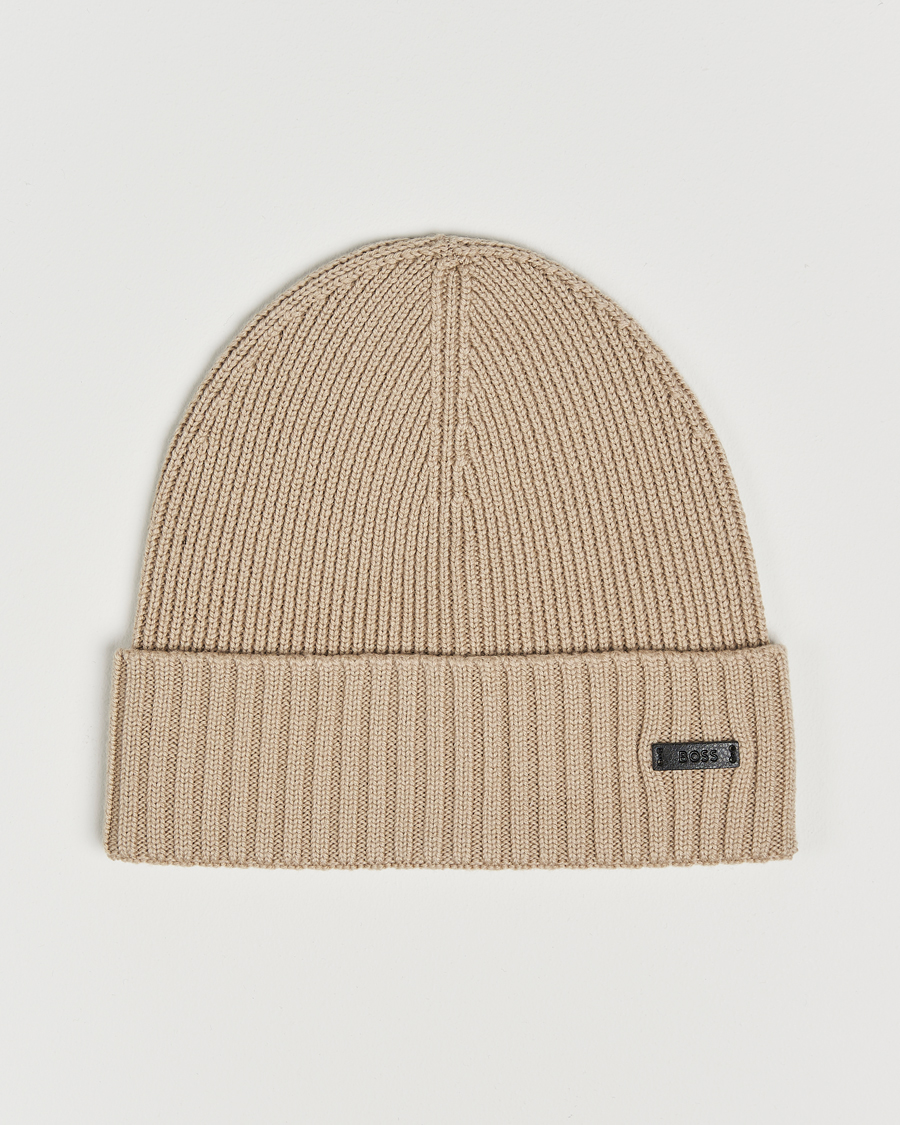 Heren | BOSS BLACK Fati Wool Beanie Light Beige | BOSS BLACK | Fati Wool Beanie Light Beige