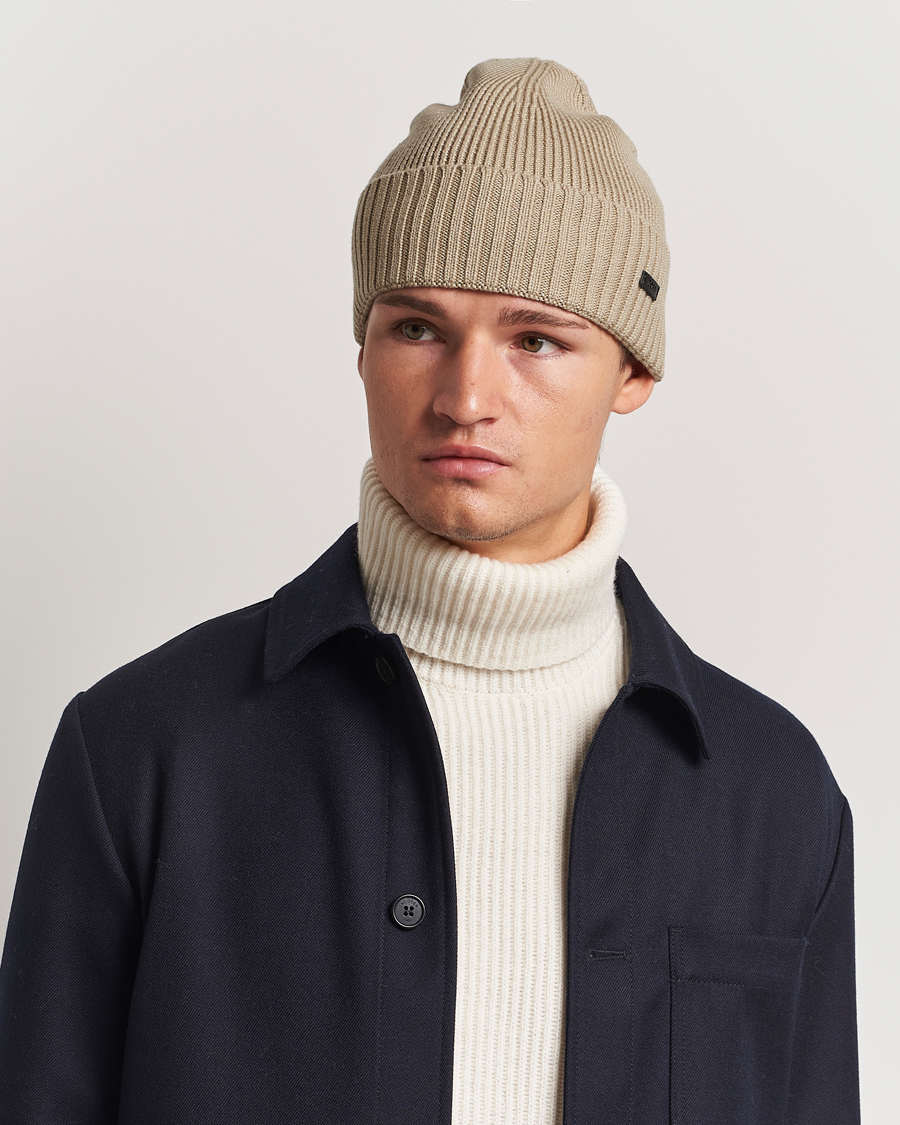 Heren | BOSS BLACK Fati Wool Beanie Light Beige | BOSS BLACK | Fati Wool Beanie Light Beige