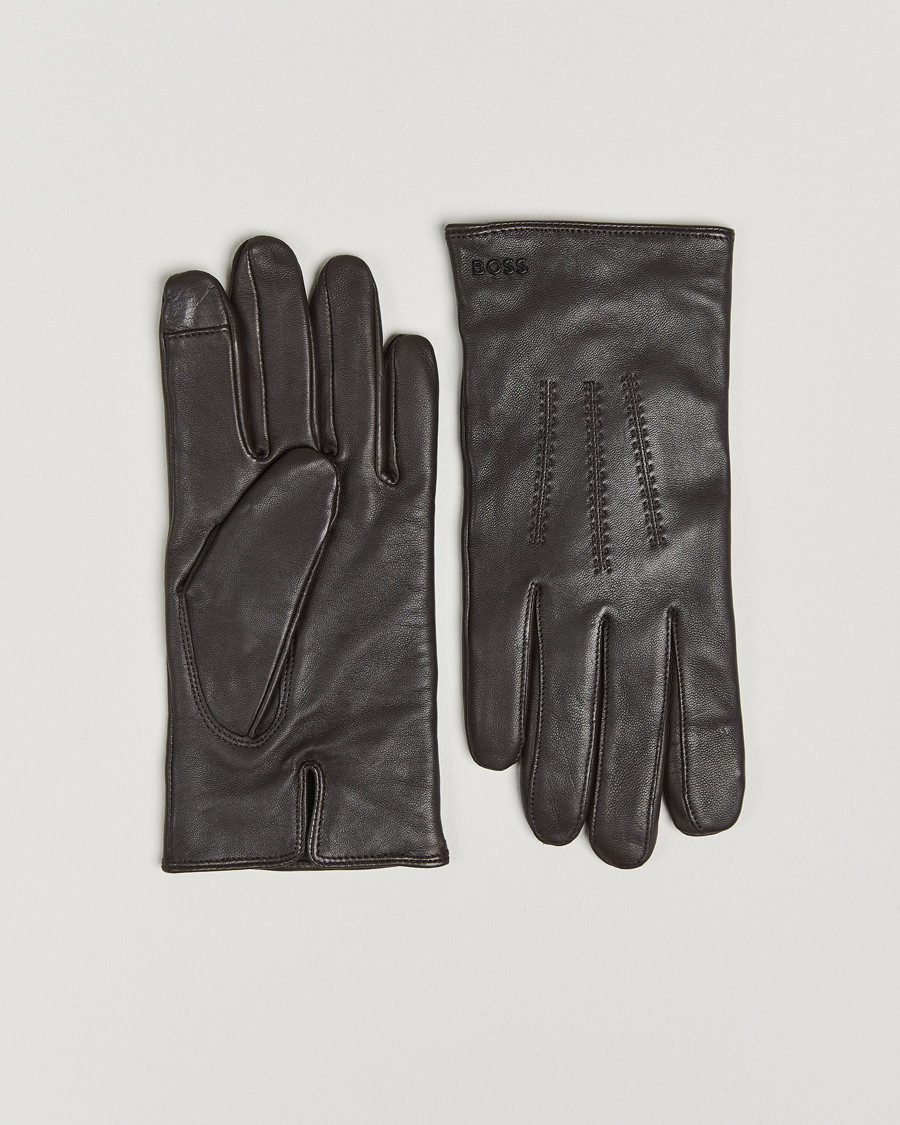 Homme | BOSS BLACK Hainz Leather Glove Medium Brown | BOSS BLACK | Hainz Leather Glove Medium Brown