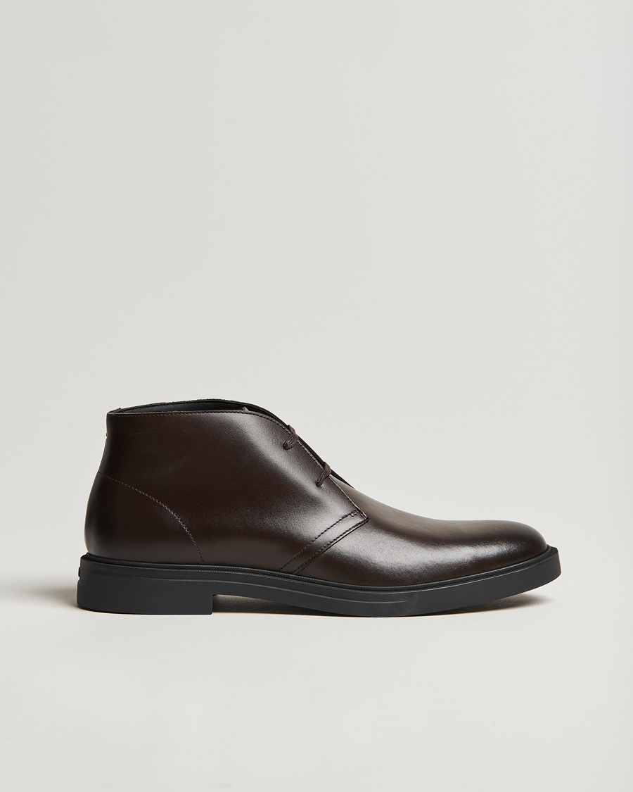 Homme | BOSS BLACK Calev Leather Chukka Boot Dark Brown | BOSS BLACK | Calev Leather Chukka Boot Dark Brown