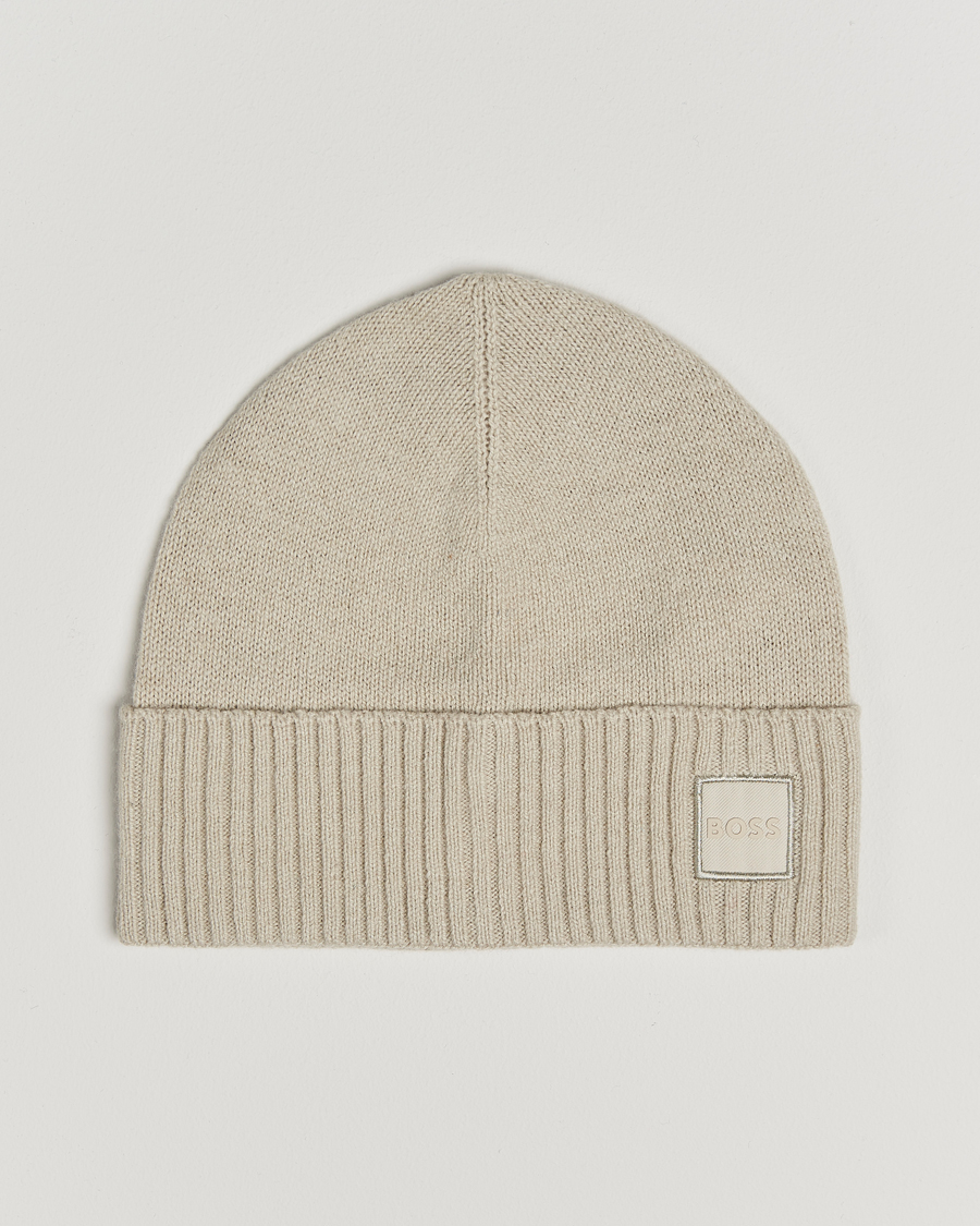 Heren | BOSS ORANGE Akaio Logo Beanie Light Beige | BOSS ORANGE | Akaio Logo Beanie Light Beige