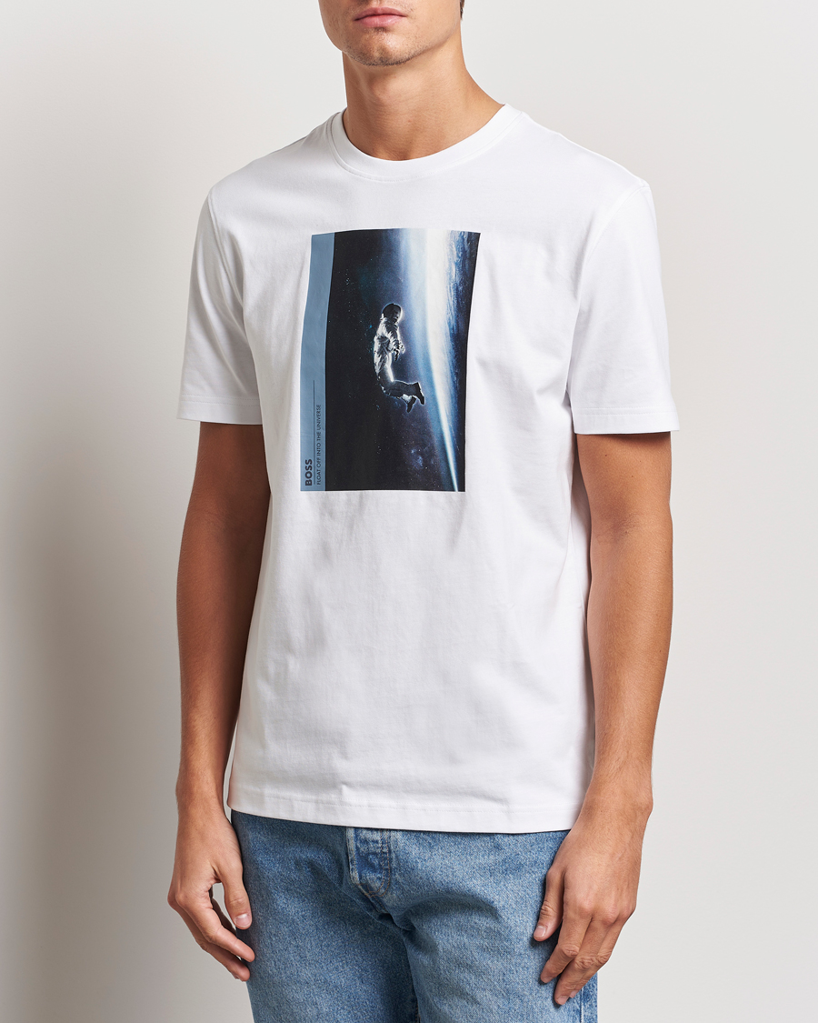 Heren | T-shirts | BOSS ORANGE | Printed Crew Neck T-Shirt White