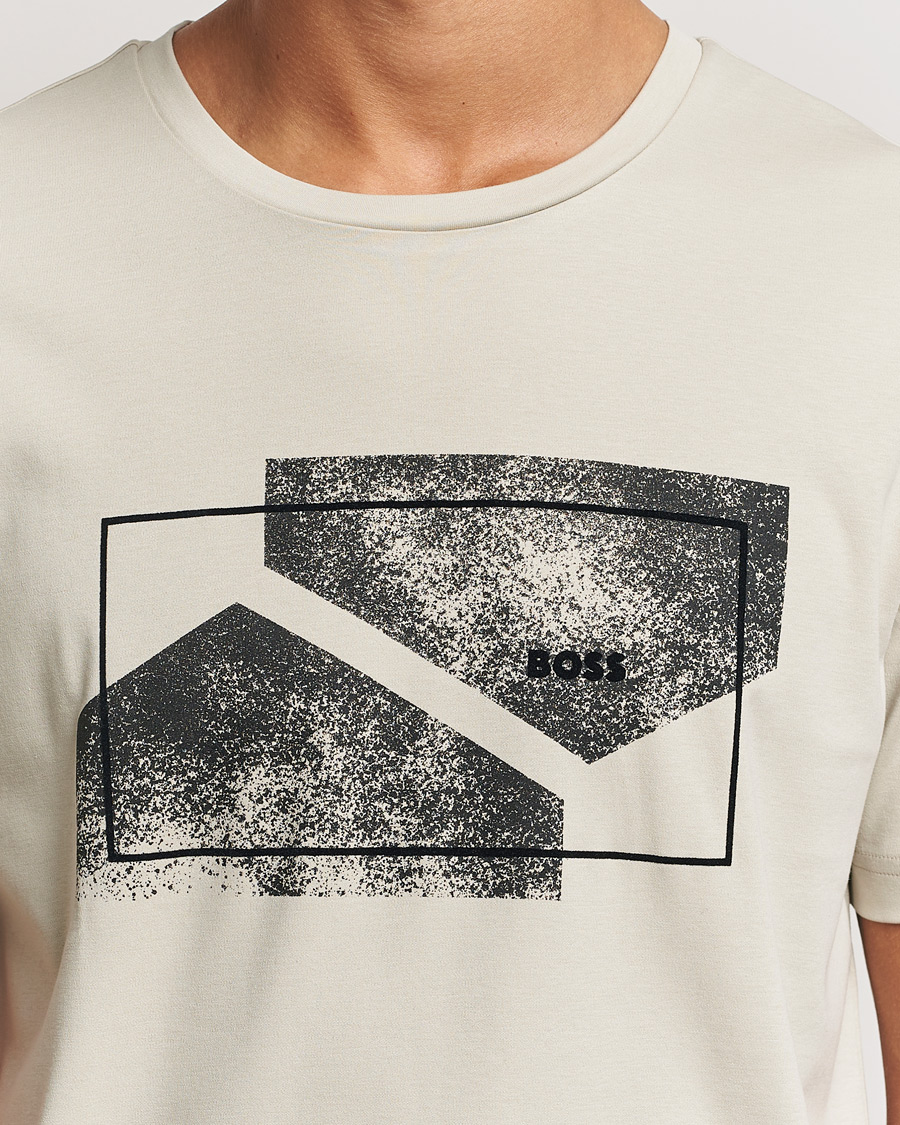 Homme | T-shirts | BOSS GREEN | Graphic Crew Neck T-Shirt Light Beige