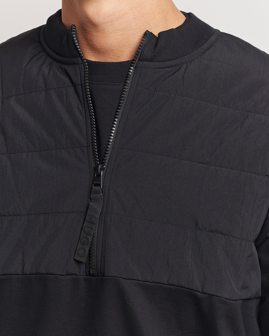 Homme | Pulls Et Tricots | HUGO | Detechsom Hybrid Half Zip Black