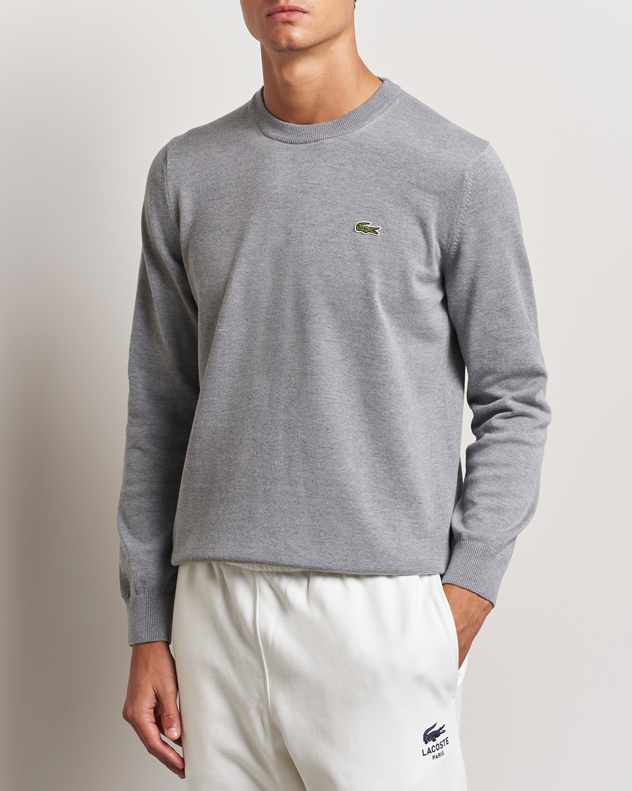 Heren | Truien | Lacoste | Cotton Knitted Sweater Silver Chine