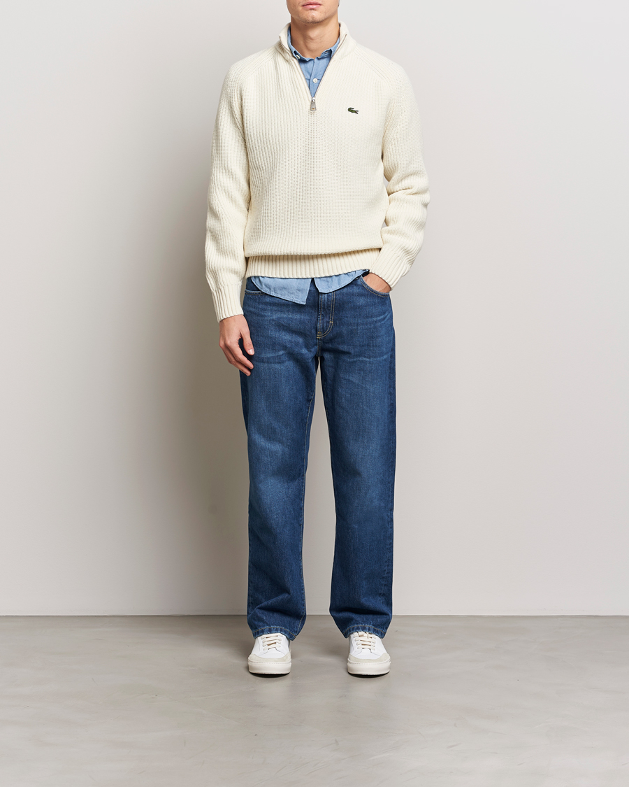 Heren | Truien | Lacoste | Heavy Knitted Wool Half Zip Lapland