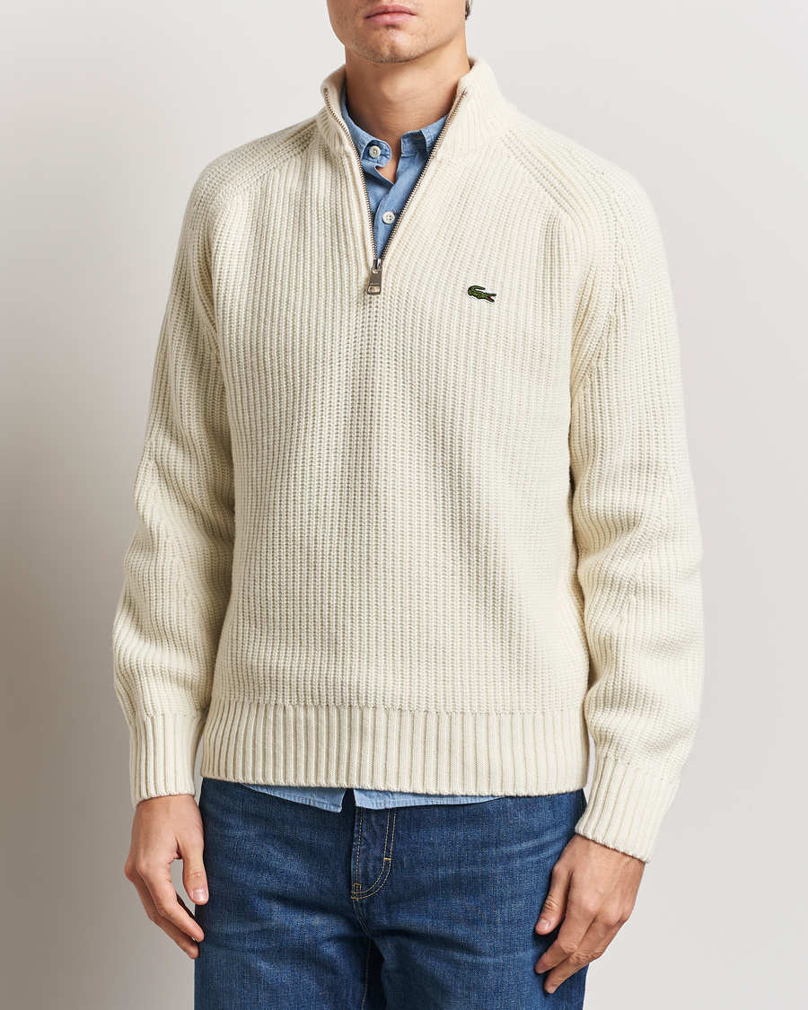 Heren | Truien | Lacoste | Heavy Knitted Wool Half Zip Lapland