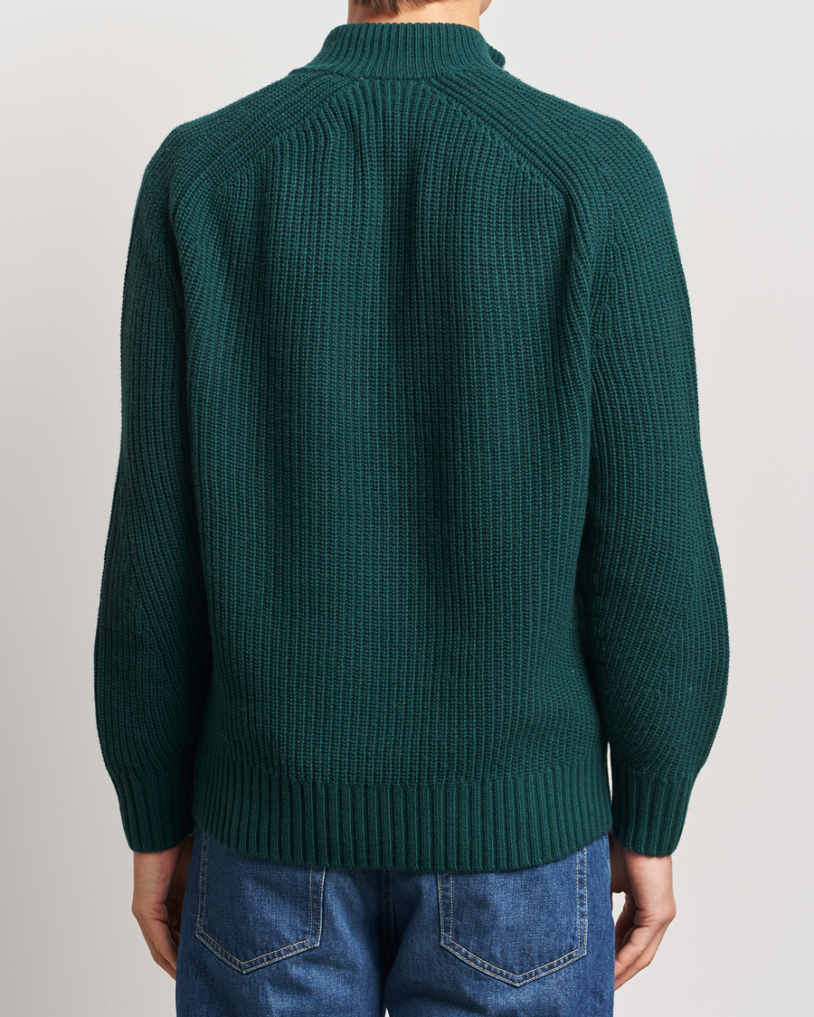 Heren | Truien | Lacoste | Heavy Knitted Wool Half Zip Sinople