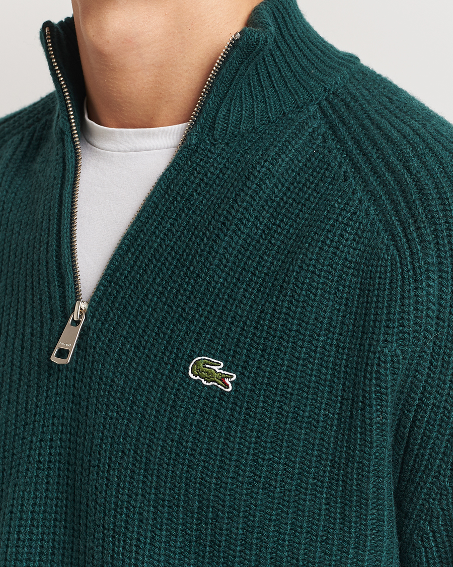 Heren | Truien | Lacoste | Heavy Knitted Wool Half Zip Sinople