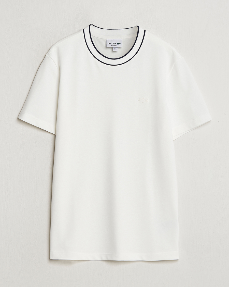 Heren | T-shirts | Lacoste | Contrast Rib Piqué T-Shirt Flour