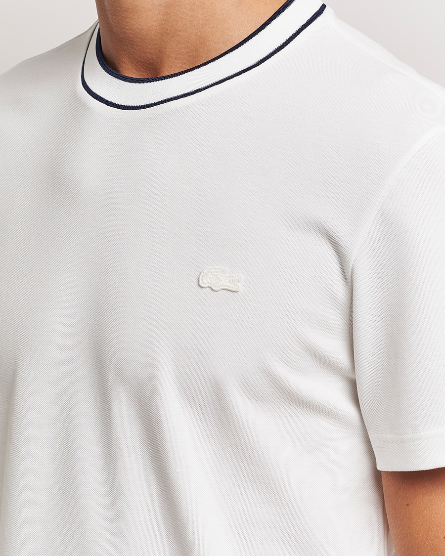 Heren | T-shirts | Lacoste | Contrast Rib Piqué T-Shirt Flour