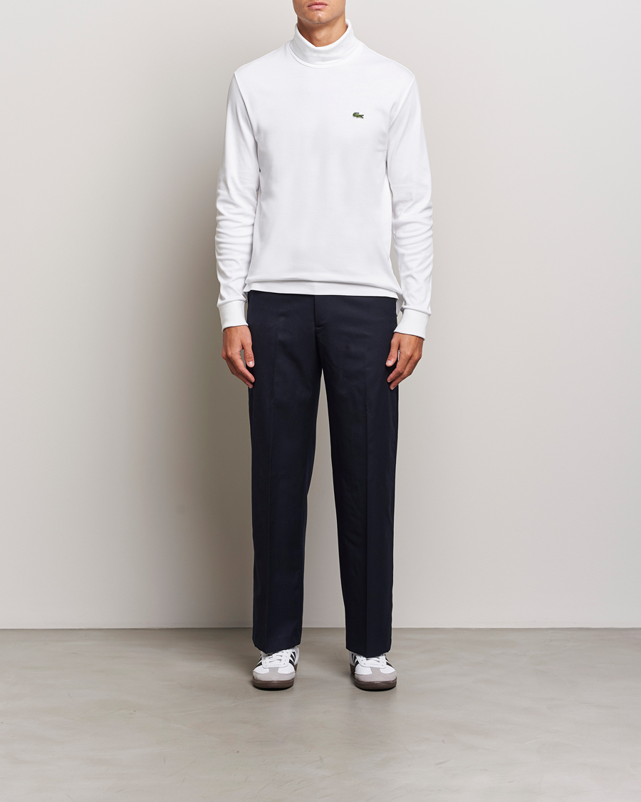 Heren | Truien | Lacoste | Interlock Cotton Rollneck White