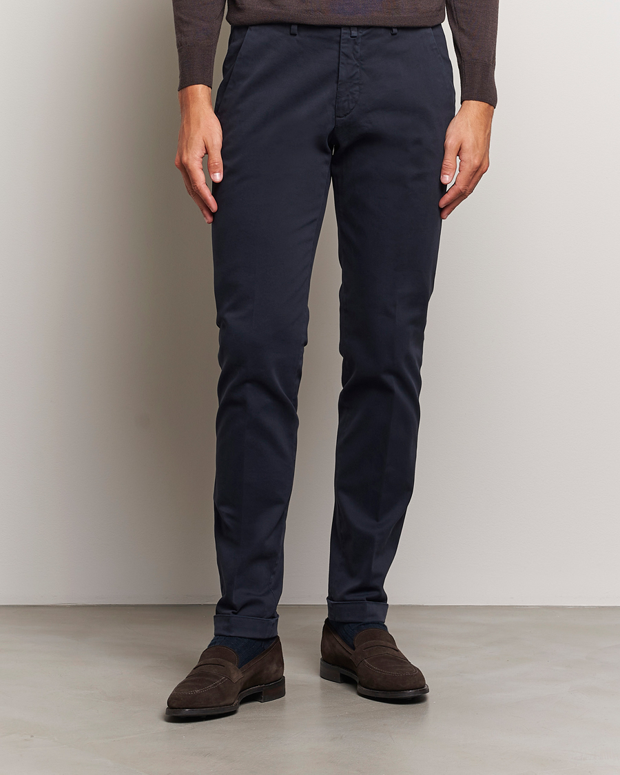 Homme | Pantalons | Briglia 1949 | Slim Fit Cotton Stretch Chino Navy