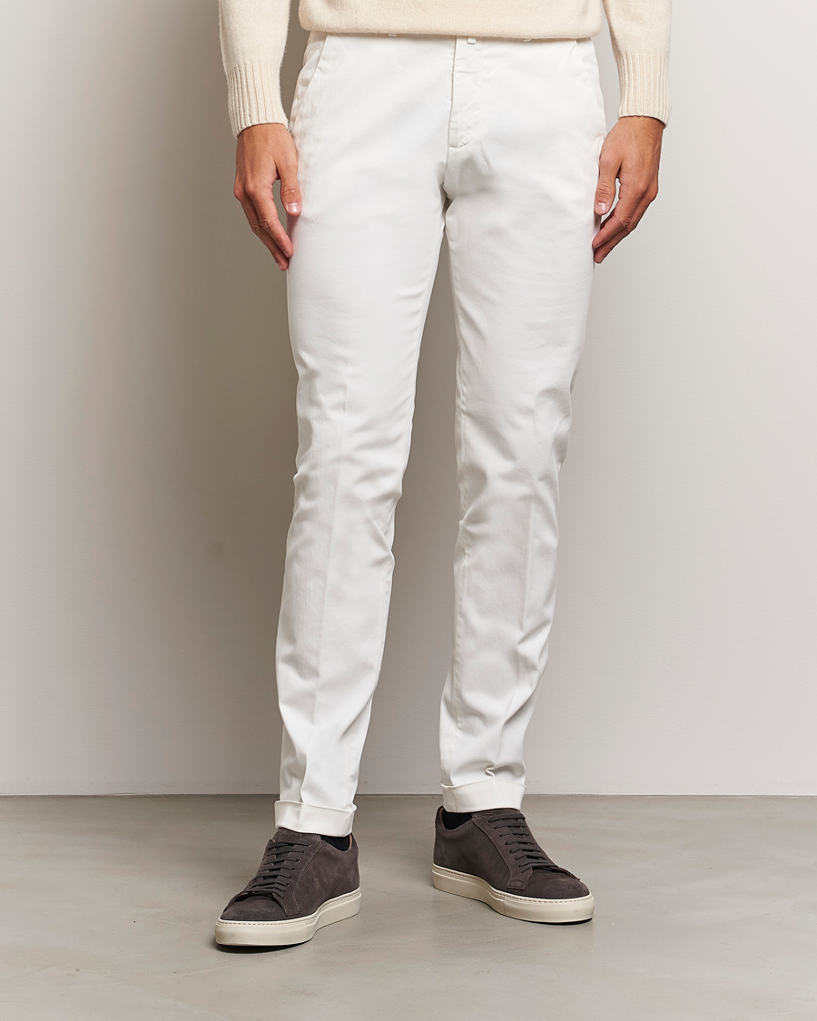 Heren | Broeken | Briglia 1949 | Slim Fit Cotton Stretch Chino Off White