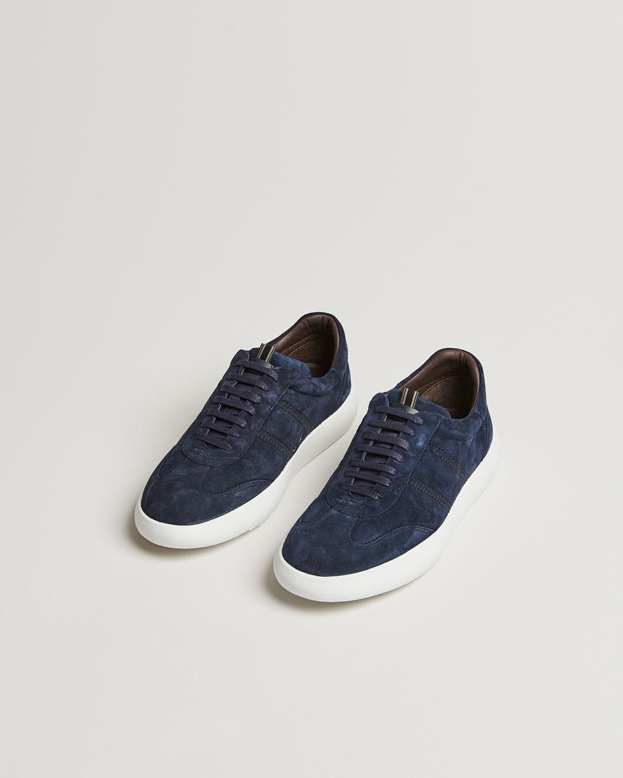 Heren | Brioni Cassetta Sneakers Navy Suede | Brioni | Cassetta Sneakers Navy Suede
