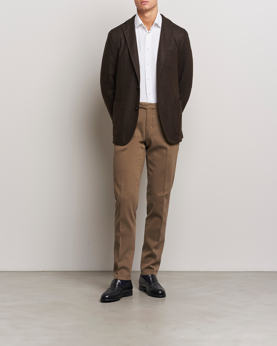 Homme | Blazers | Boglioli | K Jacket Wool Herringbone Blazer Dark Brown