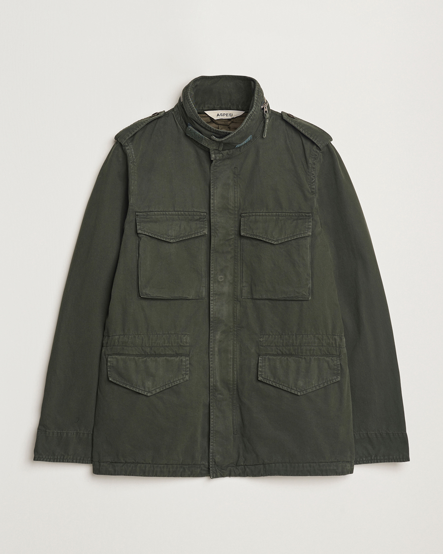 Heren | Jassen | Aspesi | Lined Cotton Field Jacket Military