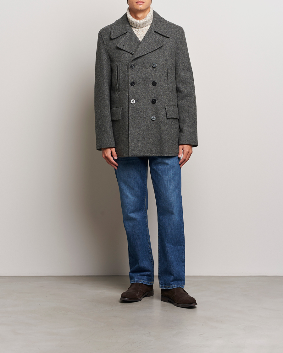 Homme | Manteaux Et Vestes | Gloverall | Churchill Reefer Peacoat Grey