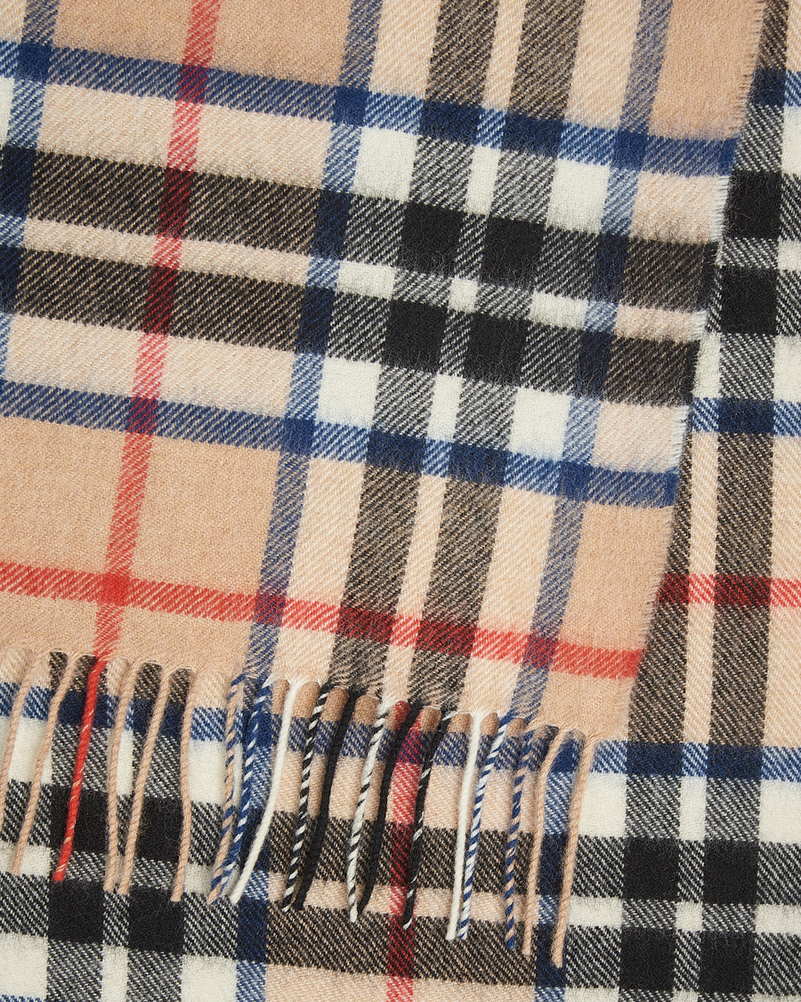 Homme | Gloverall Lambswool Scarf Camel Check | Gloverall | Lambswool Scarf Camel Check