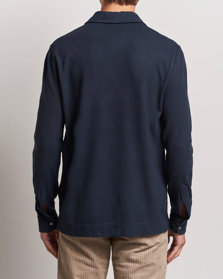 Homme | Pulls Et Tricots | Massimo Alba | Ischia Cotton/Cashmere Long Sleeve Polo Navy