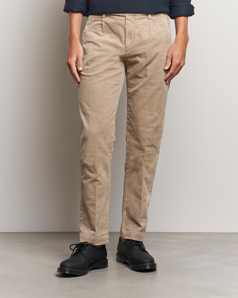Heren | Broeken | Massimo Alba | Ionio Wale Corduroy Trousers Beige